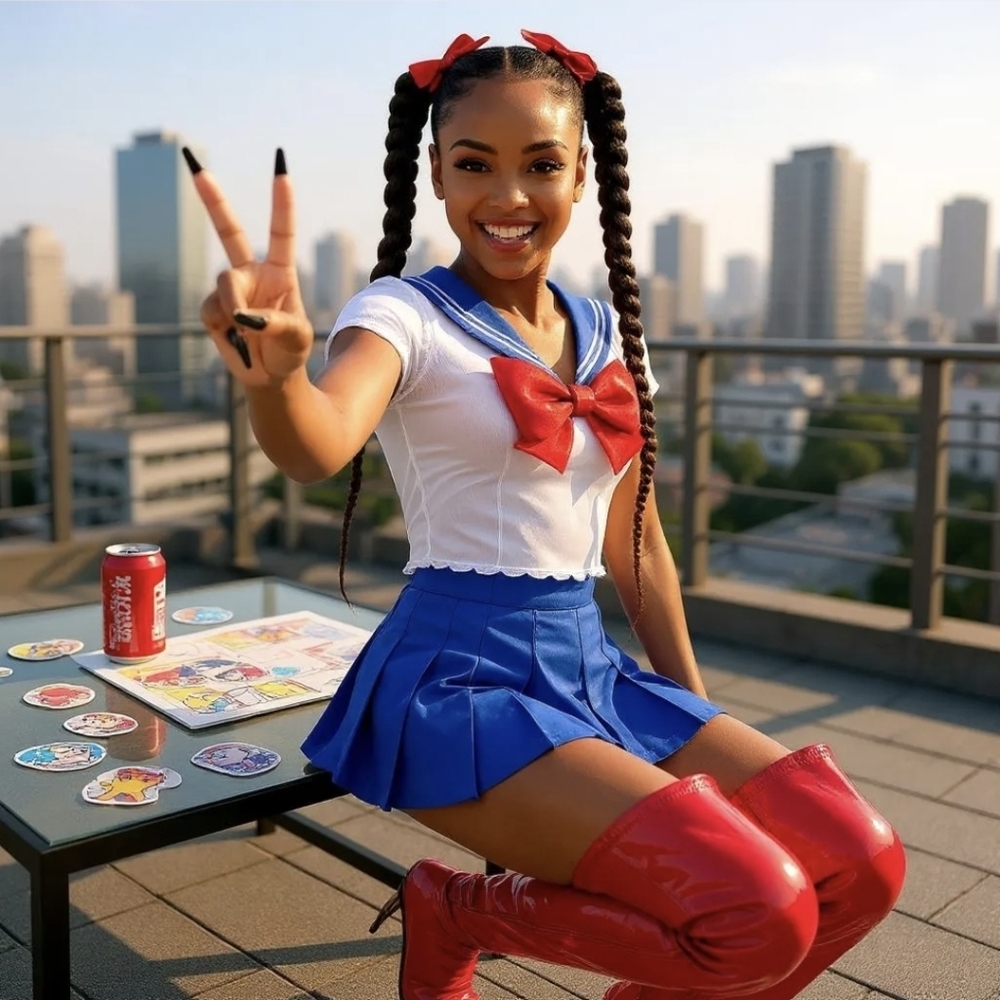 Trickz N’ Treatz ✦ Sailor Moon Costume Set ✦ Sheer Mesh Top + Pleated Mini Skirt